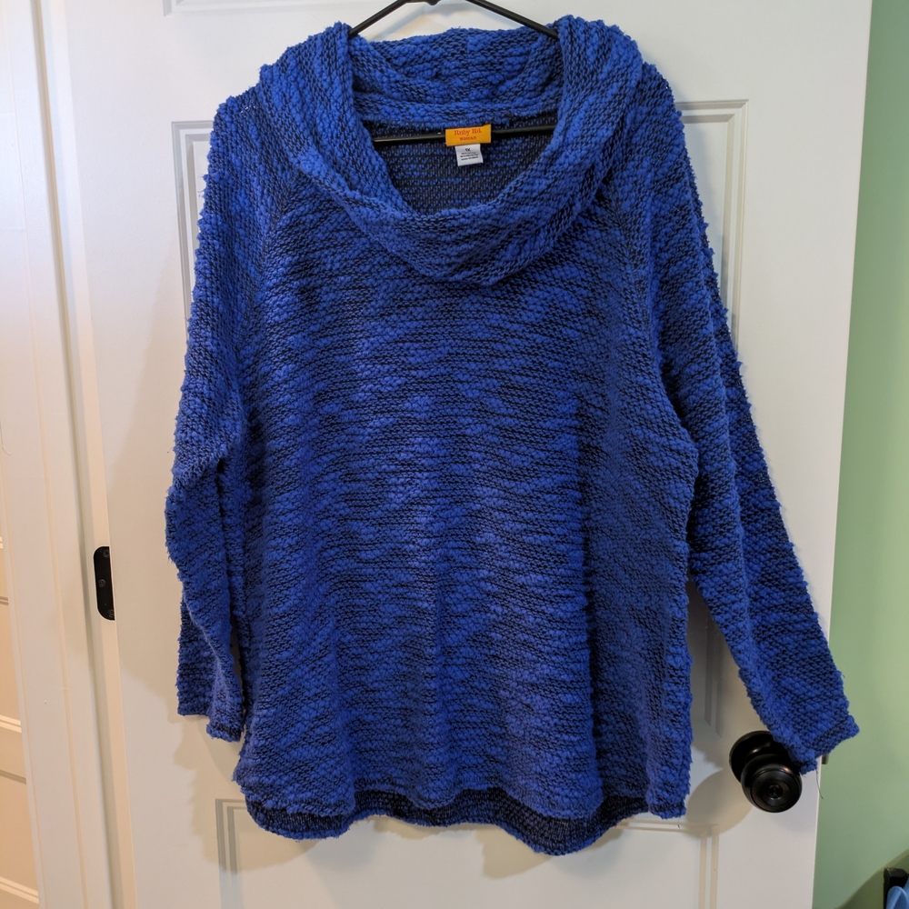 🔴 3/$15 Ruby Rd. Cowl Neck Sweater in Rich Blue